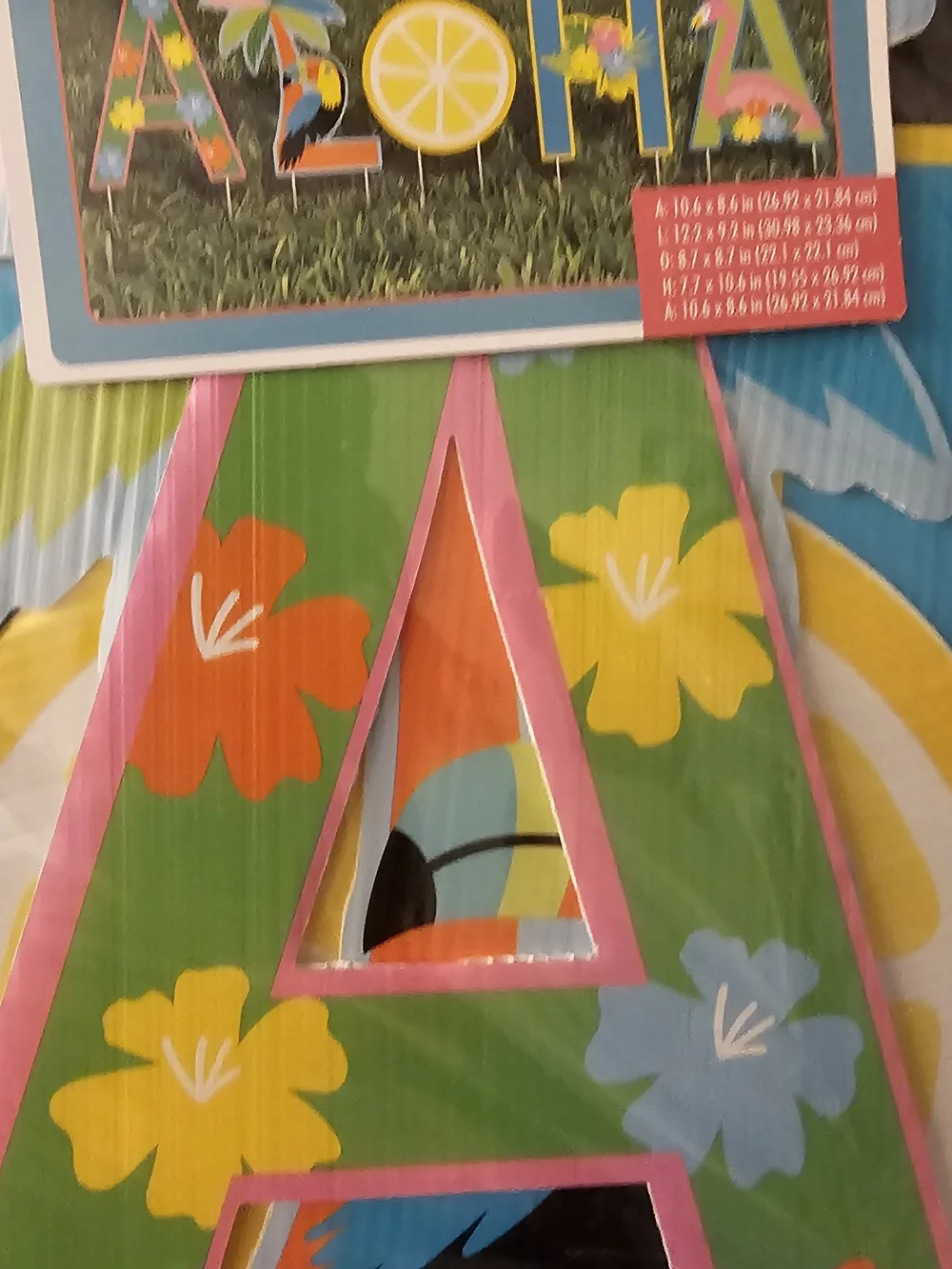 Aloha Hibiscus Letter Banner - Green A (Unbranded)